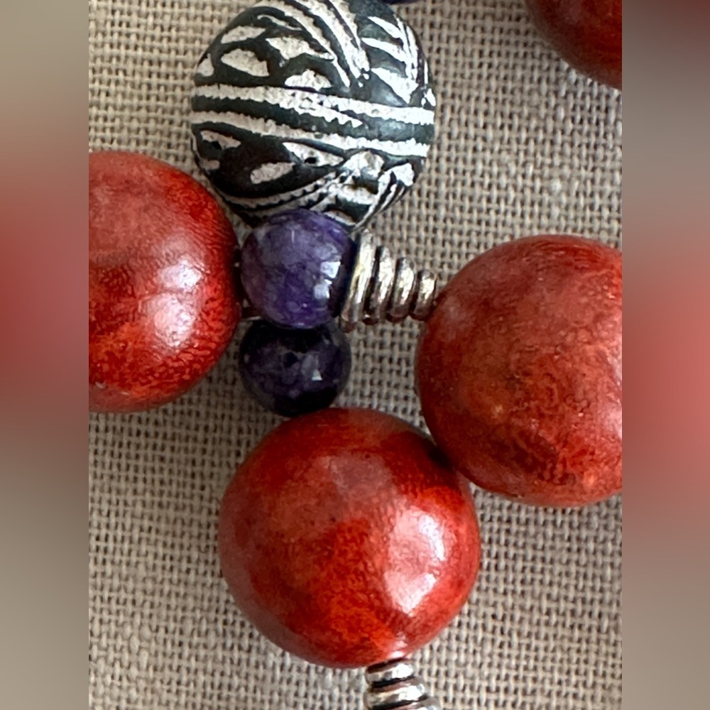 20-1/2 inch African Inspired bead Necklace NWOT - Picture 8 of 11